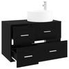 Bathroom Furniture Set 2 Pieces Black Oak Engineered Wood