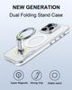 Oatsbasf for iPhone 16 15 Pro Max Phone Case with Magsafe 360°Rotatable Magnetic Ring Stand Transparent Bumper Protective Cover
