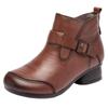 2025 Women's Vintage British High-Top Leather Boots - Autumn/Winter Slip-On, Versatile, Comfortable