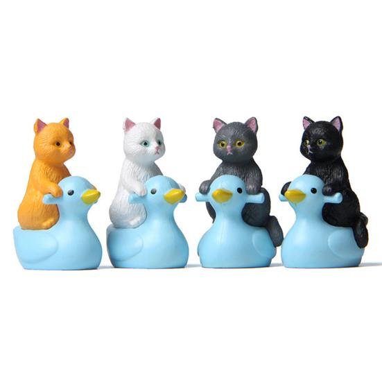 4Pcs Mini Cat Model Detailed Texture High Simulation Decoration Accessories Miniature Cat Animal Model Toy for Kids