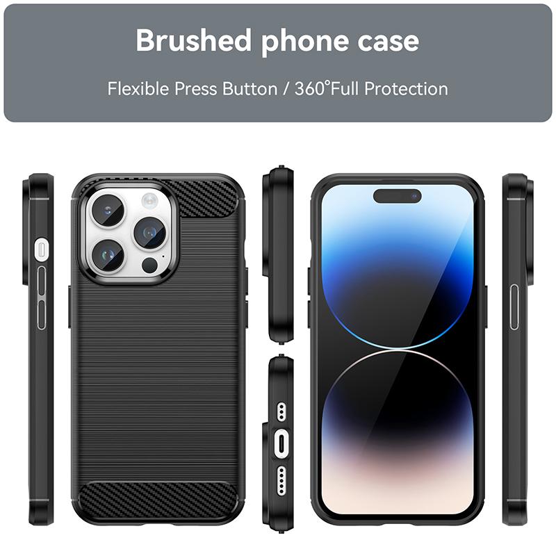 Husă Nouă Armură din Fibră de Carbon Rezistentă la Șocuri Pentru iphone 16 15 14 13 12 11 Pro Max X XR Xs Max 6 7 8 Plus Husă Moale din Silicon pentru Telefon