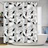 Decorative Cat Pattern Shower Curtain Black White Bathroom Decor For Cats Lovers Size 72X84Inches