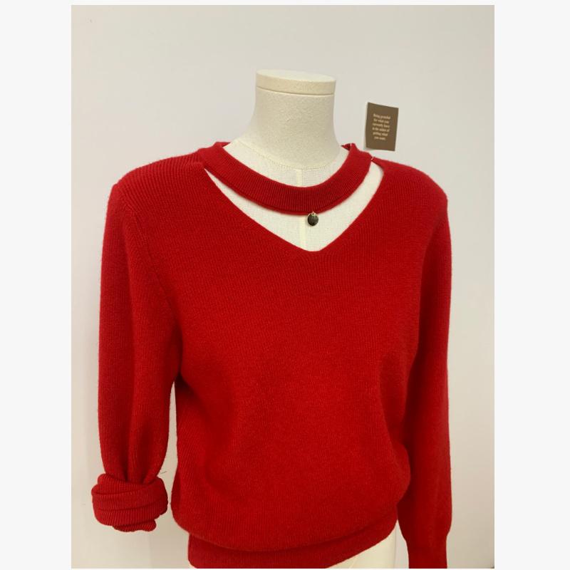26 Spring style hanging neck V-neck slimming knitted fashionable sweater versatile knitted sweater for women