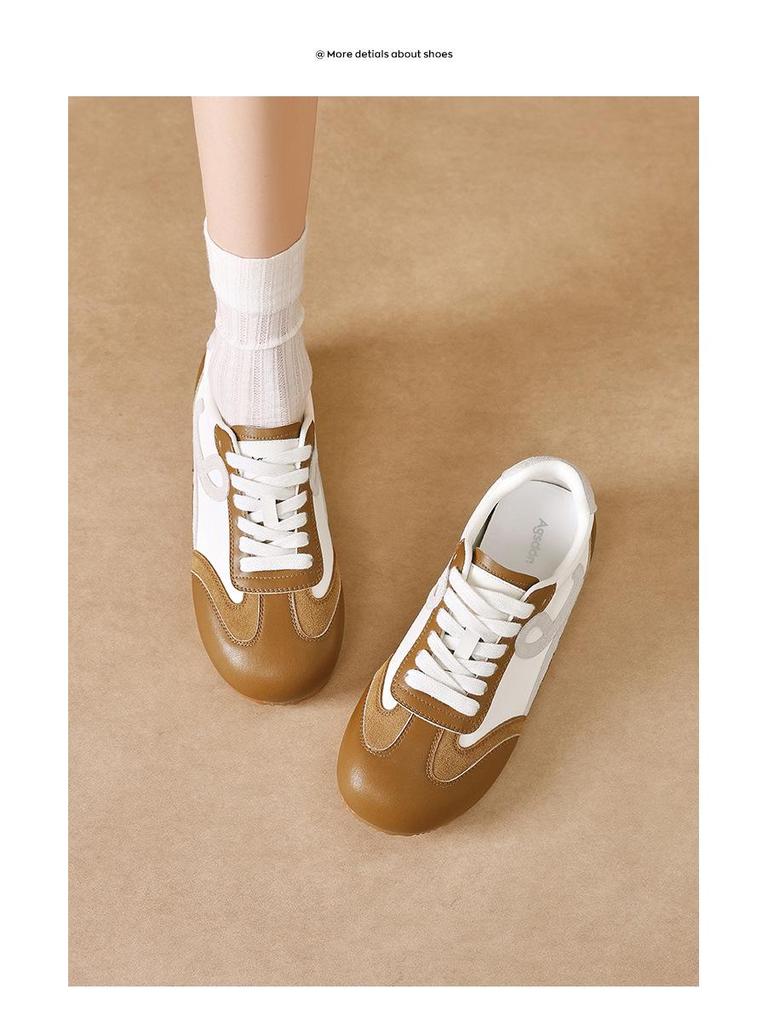 Augus Lionden Women's 2025 Retro British Style Flat-Bottom Ballet Training Shoes