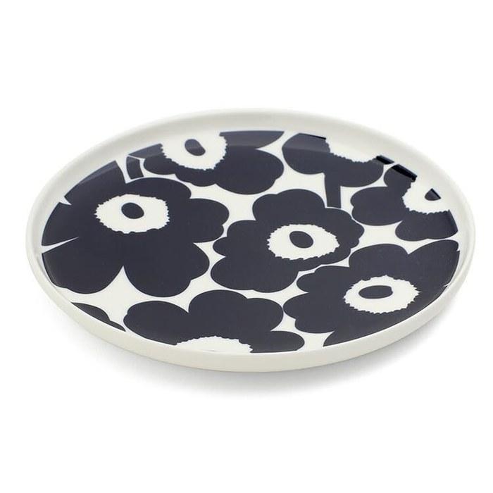 Marimekko Plate 2023SS 24cm Unikko 72278 150 Dark Blue/White