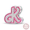 Copper Princess Pink 26 Letters Charm Bead Charms Bead Charms 3mm Do It Yourself Birthday Fine Jewellery Making