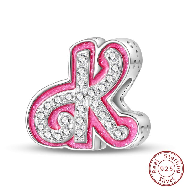 Copper Princess Pink 26 Letters Charm Bead Charms Bead Charms 3mm Do It Yourself Birthday Fine Jewellery Making