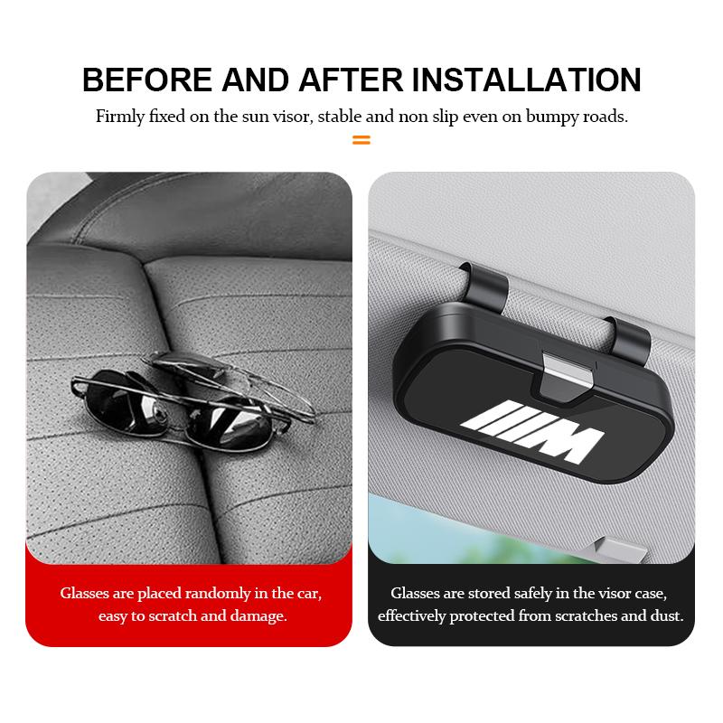 Car Sun Visor Sunglasses Holder Case Anti-Scratch Protective Box For BMW M F10 F20 F30 F40 F15 F25 F26 F31 F49 E62 E83 E84 QV5