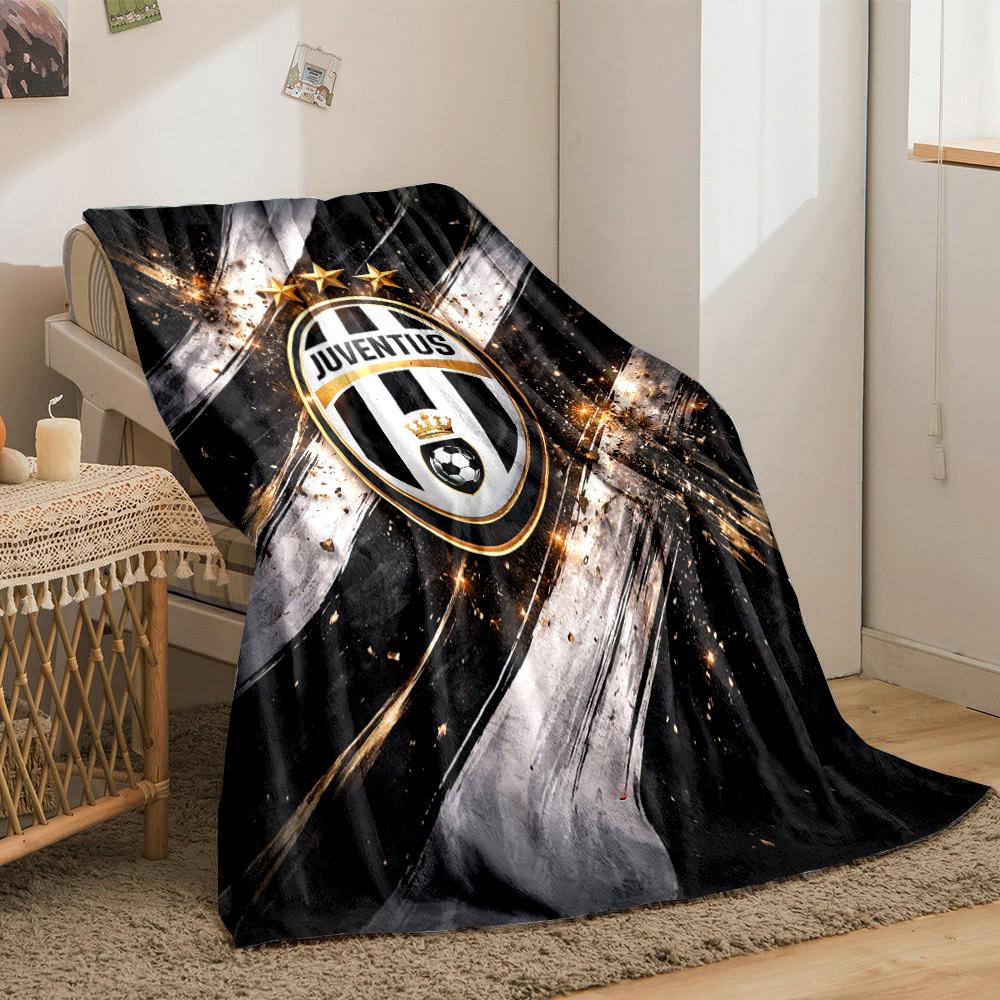 Black and Gold Juventus Designed Flannel Blanket for Bedroom, Living Room, Sofa, and Nap