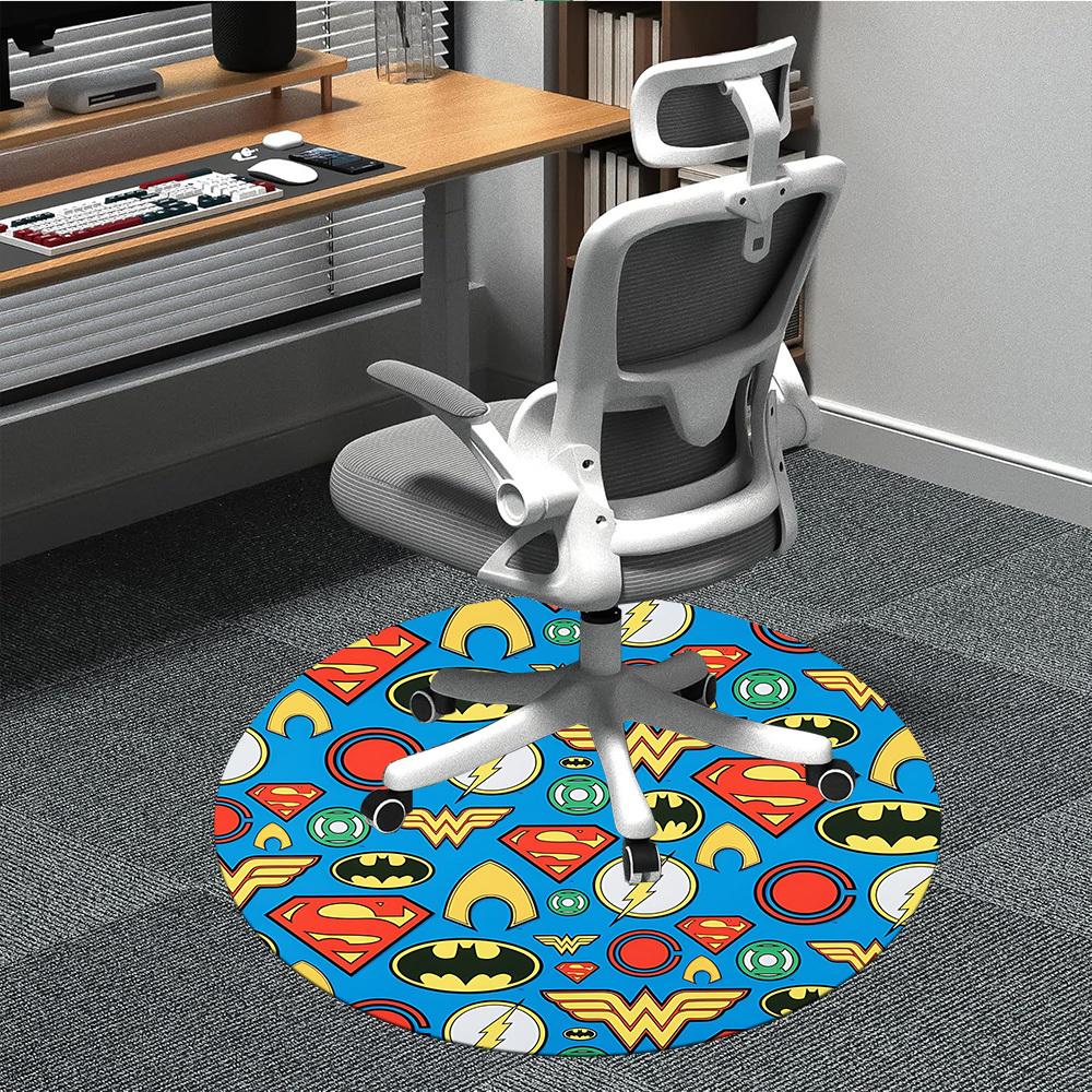 

1pc Superhero Symbols Chair Carpet for Office Non-Slip, Indoor Non-Slip Washable Carpet, Non-Shedding Mat For Officeyy251030113 80cm by 80cm