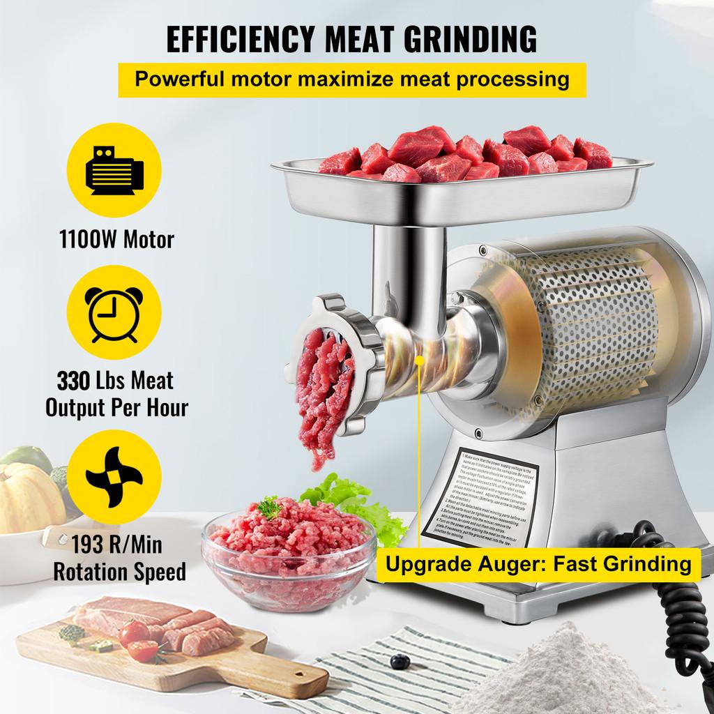 1100W High Power Commercial Meat Grinder Household Electric Sausage Maker Stainless Steel Food Processor