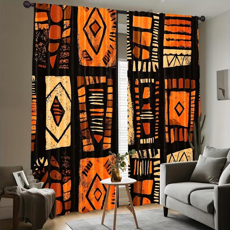 2Pcs Retro character patterns print curtains,suitable for bedroom,living room kitchen decoration,home decoration,window decor