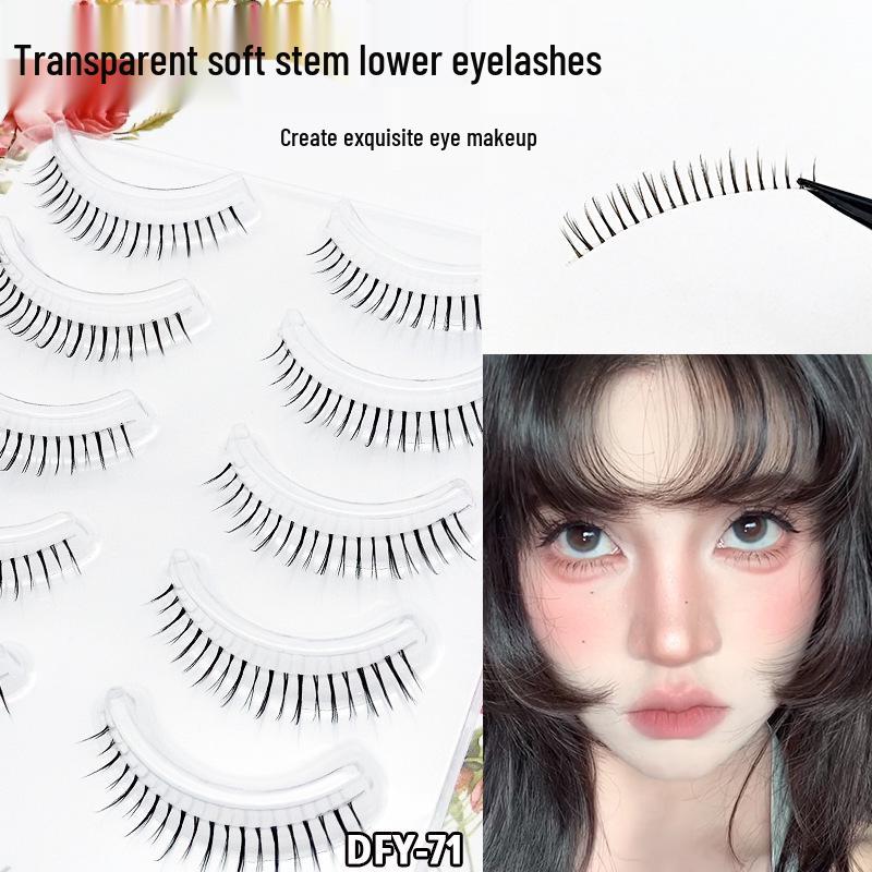 Five Pairs of Transparent Soft Stem Natural-Look Lower Eyelashes DFY-71.