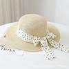 Thousand Gold Light Luxury High-end Straw Hat Female Sweet Versatile Sunscreen Beach Flat Top Top Hat Travel British Sun Hat