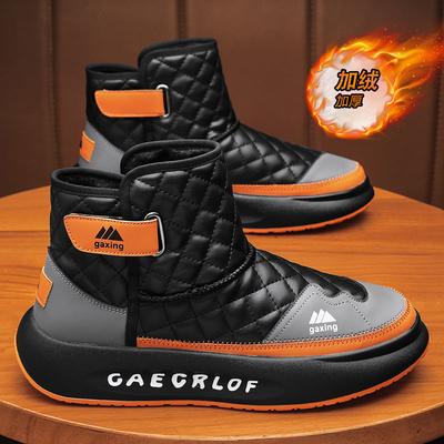 Schwarze Martin-Stiefel Herren Winter Herrenschuhe High-Top Samt warme Baumwollschuhe verdickt Outdoor Herren Schneestiefel trendige Schuhe