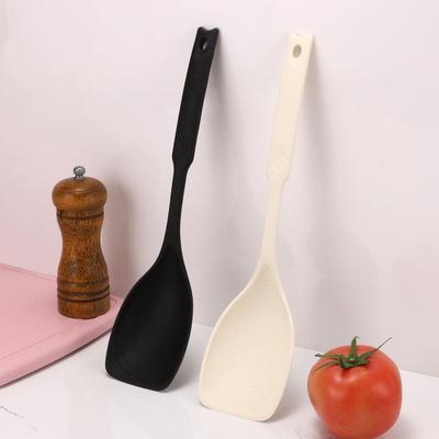 Silikon-Kochlöffel mit tiefem Löffelteil und Messmarkierungen zum Mischen, Servieren, Schöpfen, Schaben, Hitzebeständige Küchenspatel für beschichtete Pfannen