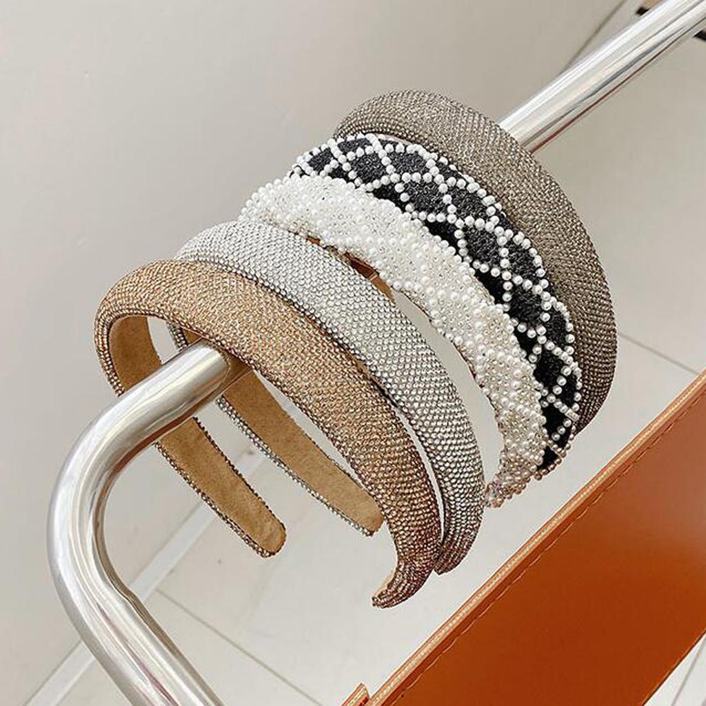 PROLY New Fashion Women's Hairband Shining Rhinestone Pearls Tangled Headband Luxurious Elegant Turban Hair Accessories