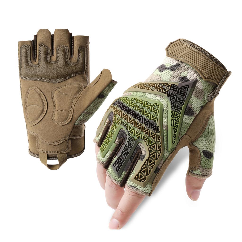 High Quality Lightweight Motorcycle Gloves Winter Daily Use Tactical Protection Half Finger Mittens Breathable Non-Slip Pull-On