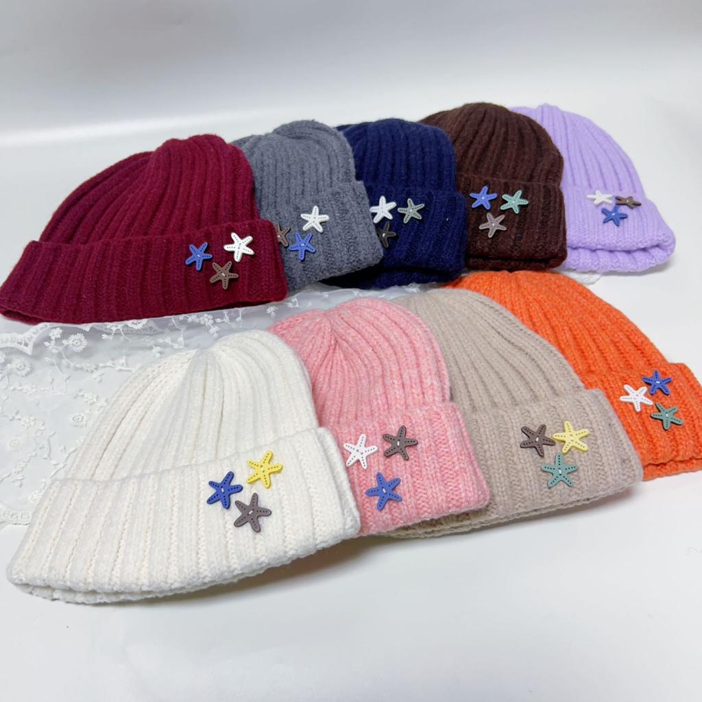 Popular Star Knitted Hat Children's Autumn and Winter New Fashion Warm Versatile Wool Hat Sweet Cool Cold Hat