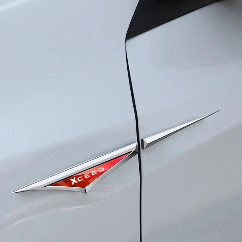 NCUD9 2pcs Metal Car Side Fender Badge Decal For KIA XCEED Logo Alloy Bumper Sticker Modified Styling Vehicle Decoration Accessories