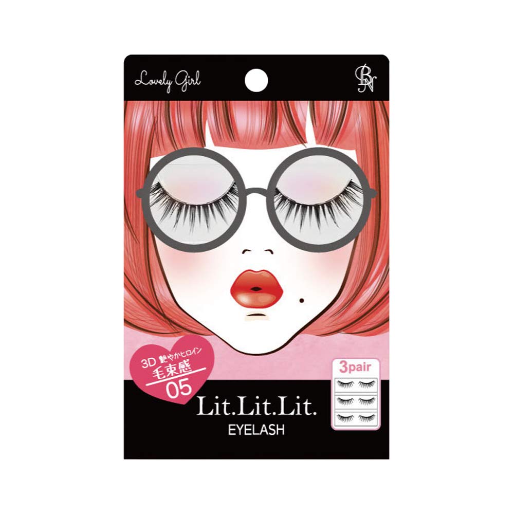 

BN Lit Lit Lit Eyelashes Lovely Girl False Eyelashes 3 Pairs TDE-05 чёрный