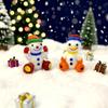 Handmade Mini Glass Snowman Doll Figurine Cute Home Desk Ornament Indoor Room Decor Collectible Holiday Christmas New Year Gift