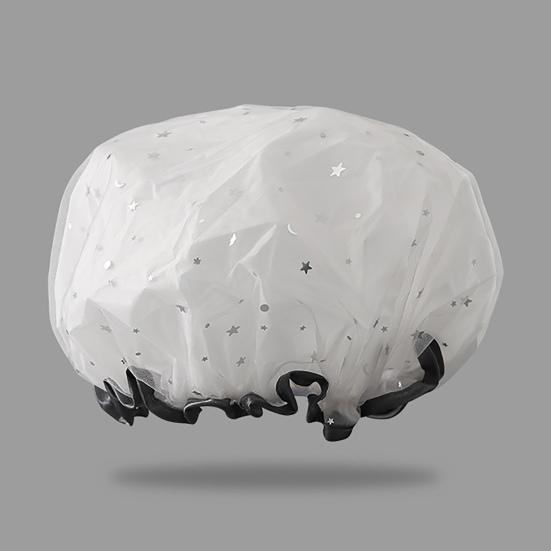 Bath Hat Star Pattern Double Layer PVC Kids Shower Shampoo Cap for Bathroom
