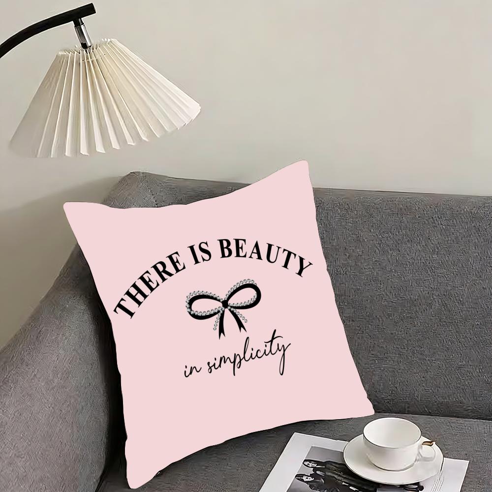 Korean trendy bow Cushion Cover Reversible Plush Pillow Cover – For car, sofa, bedroom, perfect as a gift.
