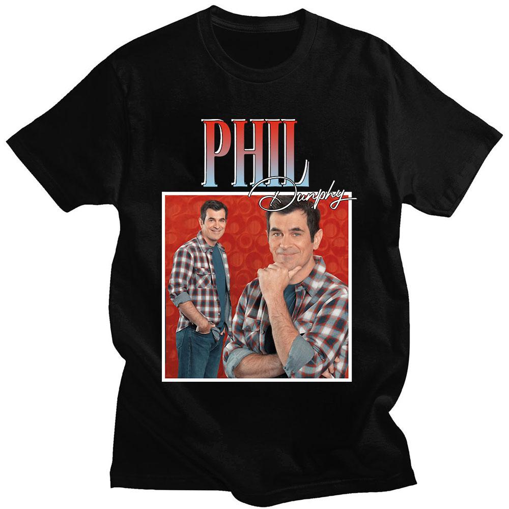 Phil Dunphy 2022 Amerikan TV Dizisi Tişörtleri Harajuku Grafikli Baskılı Kısa Kollu %100 Pamuklu Tişört Oversize Sokak Giyimi Unisex