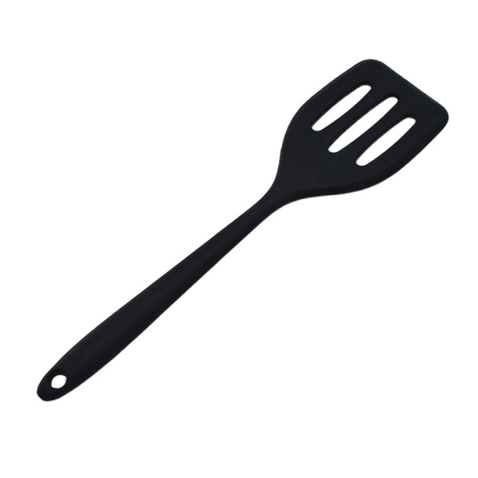 

Антипригарная высококачественная термостойкая силиконовая лопатка с прорезями, кухонная лопатка, лопаточка, посуда для приготовления рыбы, яиц, блинов One Size чёрный