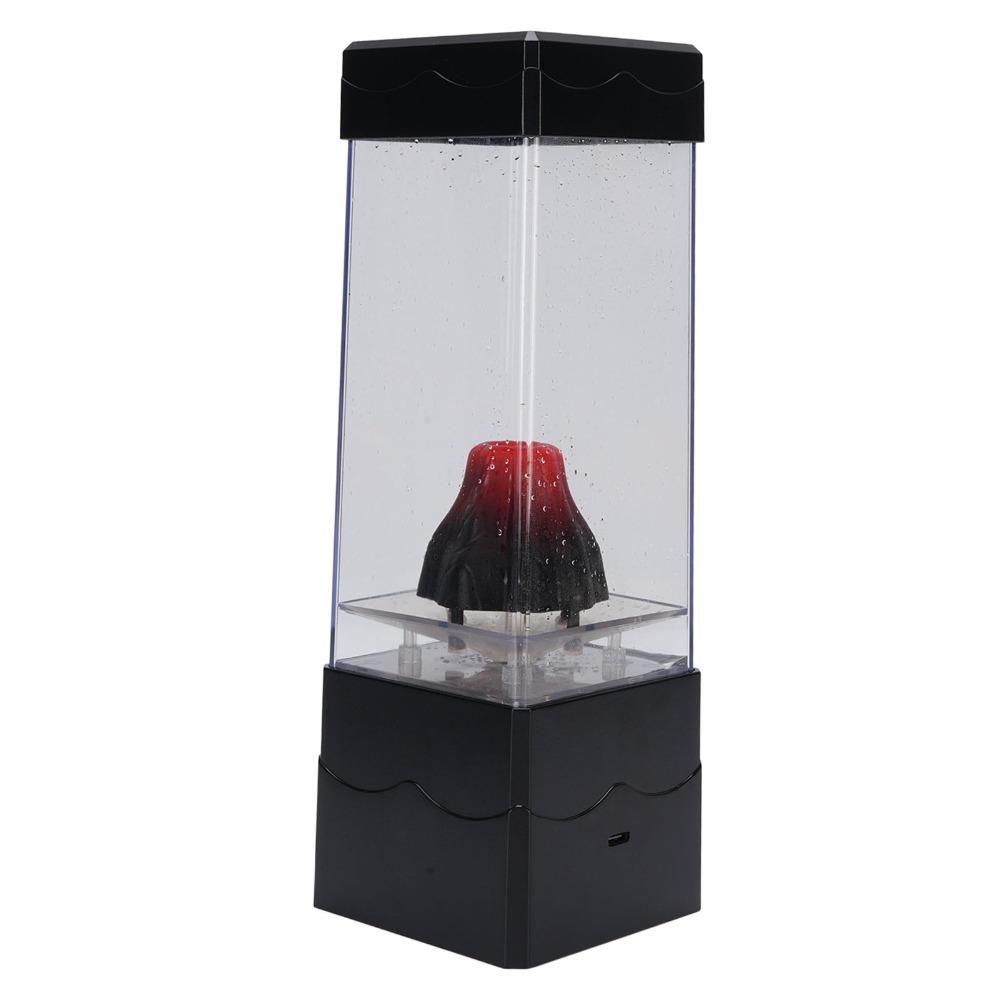 USB Powered Volcano Night Light Red Lava Effect Volcano Table Lamp Game Room