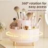 Rotating Makeup Brush Storage Box Compartments Desktop Lipstick Eyeshadow Organizer Modern Minimalist Style Cosmetic Holder