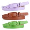 Oval Pin Buckle Macaron Color Scheme Belt Women'S High-End Decorative Belt