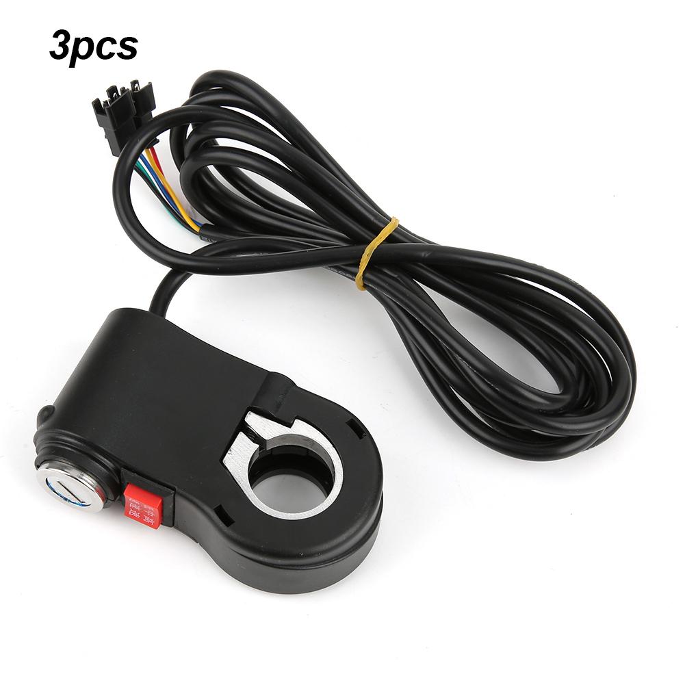 3pcs Handlebar Switch On Off Button 3 Speed Position with Lock Parts for Electric Bike