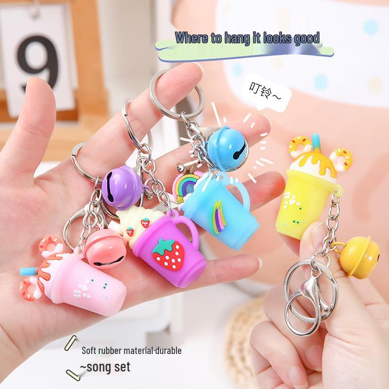Adorable Baby Bottle Keychain - Cute Cartoon Charm for Bags and Car Keys
