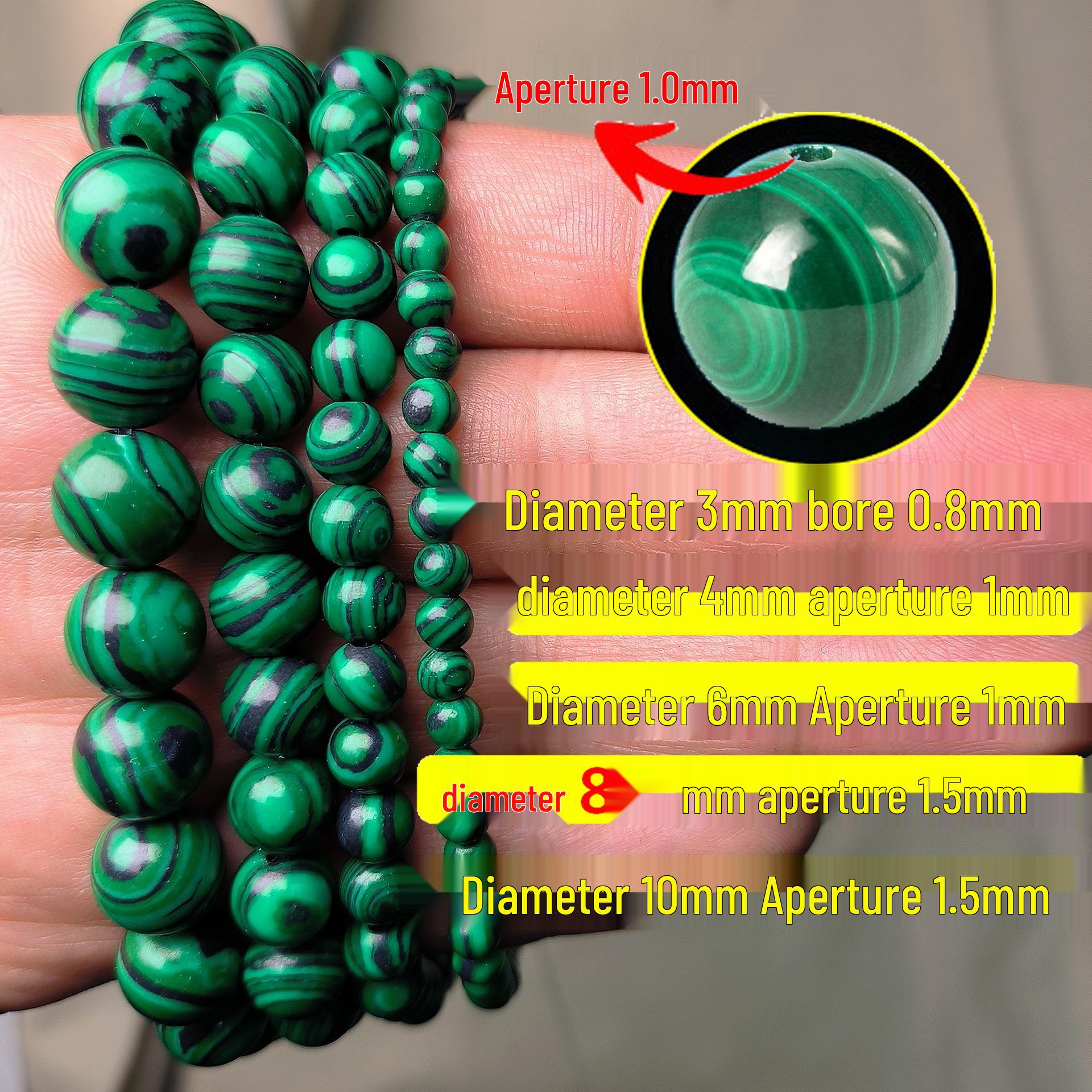 Optimized Malachite Round Beads for DIY Bracelets, Necklaces, Jewelry Accessories 4mm Diameter, 1mm Hole