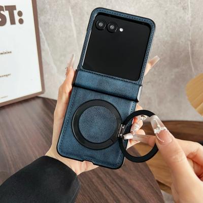 Retro Przyjazne dla skóry Etui ze Skóry PU na Telefon Dla Motorola Moto Razr 70 50 Ultra 60 Razr 2026 2025 2025 Obrotowy Uchwyt Pokrowiec Ochronny