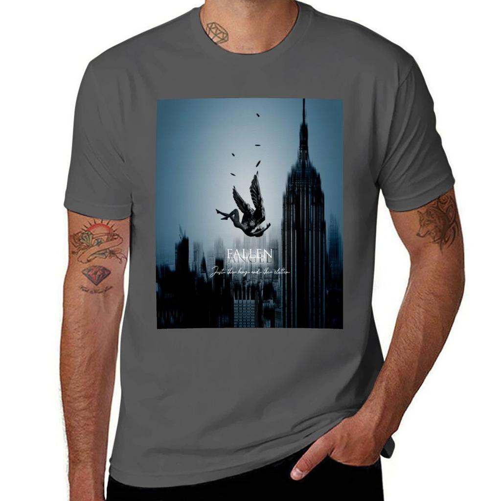 U2 Stay Fallen Angel Blue Tshirt Work Basic Short Sleeve Top Tshirt
