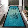 Underwater Fish Swarm Runner Rug Beach Starfish Pattern Decoration Carpet Living Room Corridor Bedside Sofa Footrest
