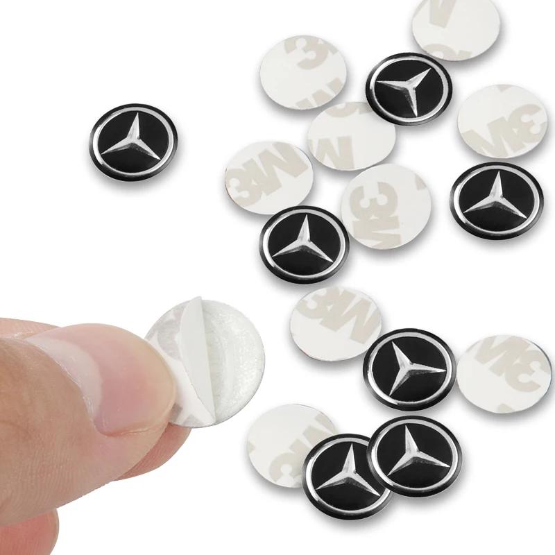 GLC GLB 14mm Auto Fernbedienung Schlüssel Aufkleber Aluminium Emblem Decal Für Mercedes Benz AMG Smart W205 C300 W203 W206 W108 W124 W126 W140 W