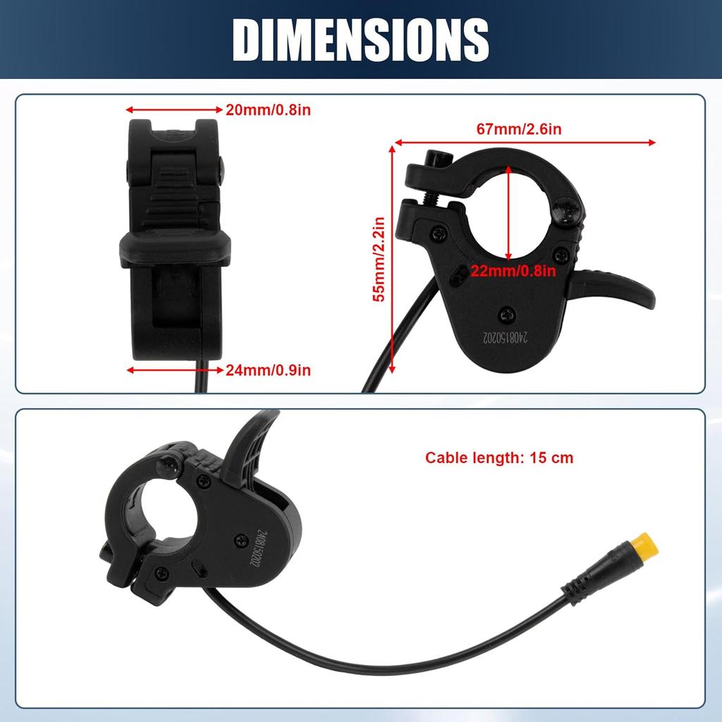Waterproof Thumb Throttle Accelerator Fit for G3Pro/G4Max Electric Scooter - 22mm Handlebar 3-Pin Plug Compatible