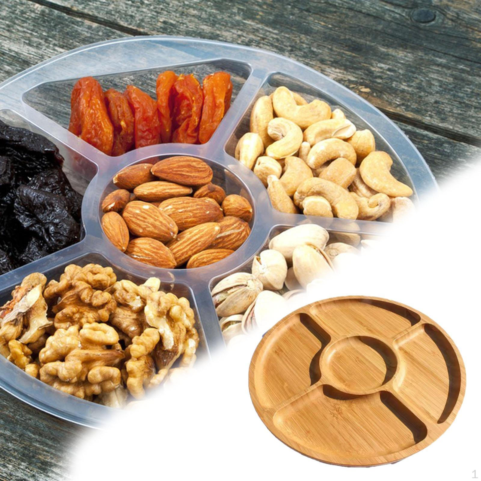 

Деревянный сервировочный поднос Блюдо Многоцелевая тарелка для закусок Круглая для еды Фруктов для сыра