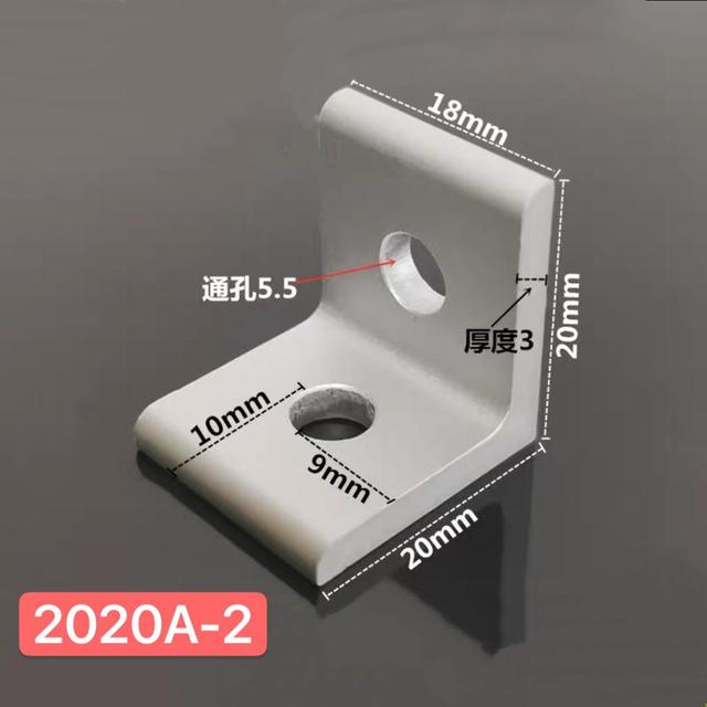 2 Holes Vertical Corner Brackets 1515 2020 3030 4040 4545 Aluminum Alloy 2 Hole 90 degreee Inside Corner Bracket