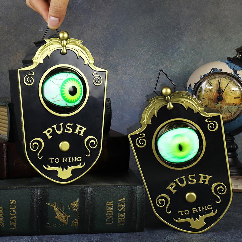 Halloween Decoration One-Eyed Doorbell Horror Props Ghost'S Day Glowing Home Hanging Electric Luminous Sounding Eyeball Doorbell