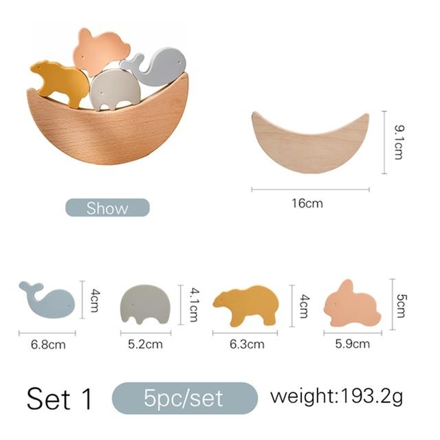 Baby Wooden Montessori Puzzle Stars And Moons Shapes Toys BPA Free Teether Intelligence Developing Games Safety Toddler Gifts