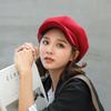 Solid Color British Berets Ear Protection Artist Hat Elegant Woolen Octagonal Hat  Girl