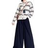 2025 Autumn/Winter Plus Velvet Corduroy Patchwork High Waist Wide-Leg Casual Pants