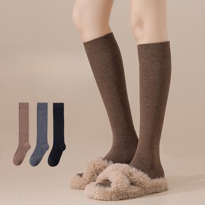 Women's Autumn and Winter Comfortable Cotton Anti Odor Solid Color Slimming Leg Long Calf Socks