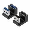 90 Degree Right Up Down Angled USB3.0 Male to Female Extension Adapter for PC