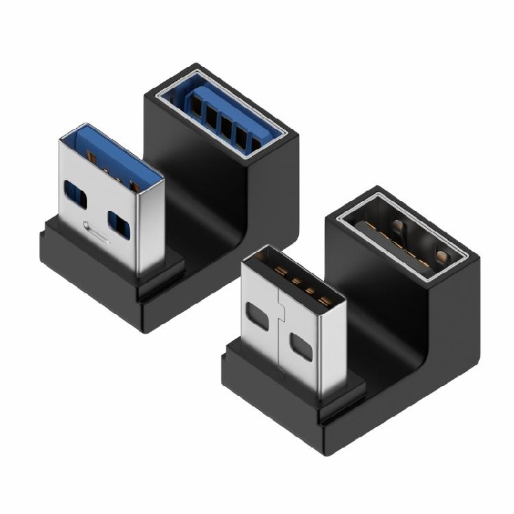 90 Degree Right Up Down Angled USB3.0 Male to Female Extension Adapter for PC